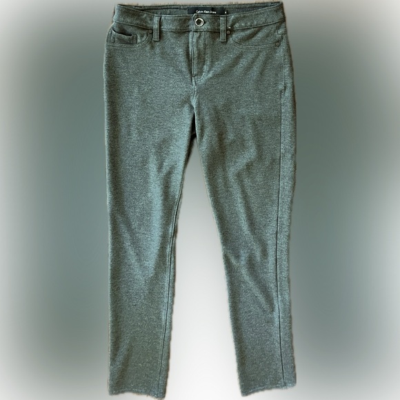Calvin Klein Women's Stretch Ponte Pants, Dark Grey Heather, Size 8 - Picture 1 of 7